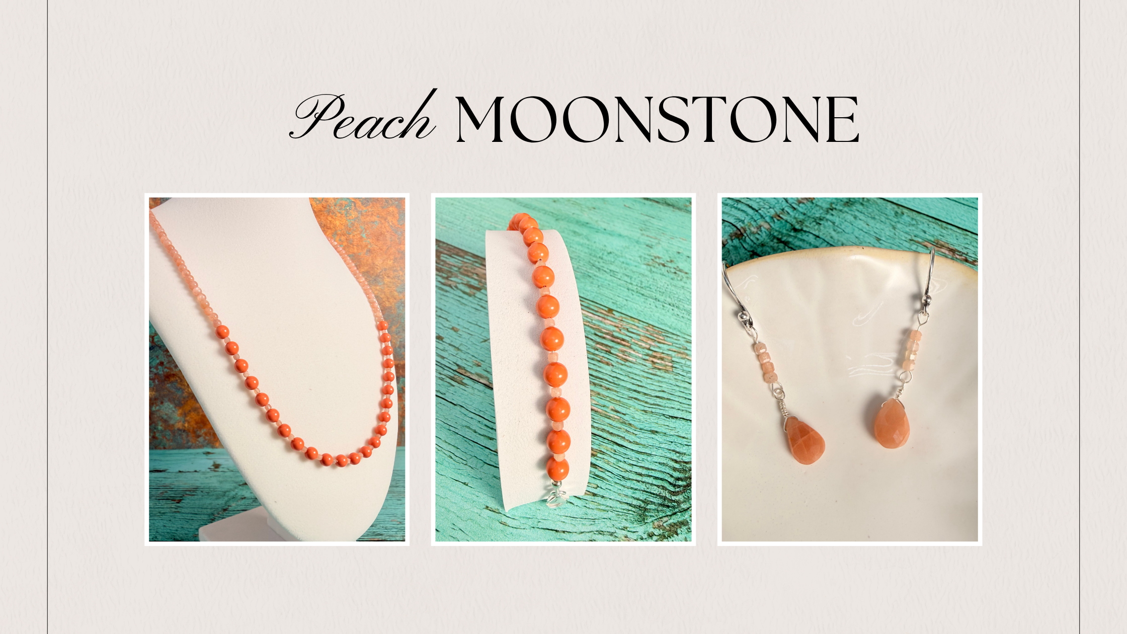 Handmade Peach Moonstone jewelry